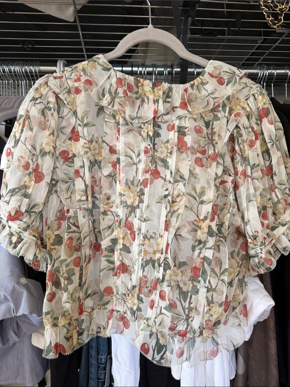 Doen Salona Top in Cerise et fleur Medium - Picture 3 of 7